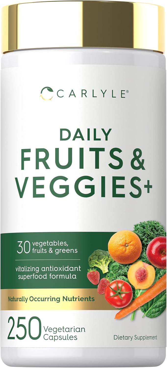 Carlyle Frutas y Verduras Suplemento - 250 Cápsulas - Fórmula con 30 Frutas y Verduras