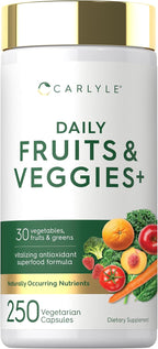 Carlyle Frutas y Verduras Suplemento - 250 Cápsulas - Fórmula con 30 Frutas y Verduras