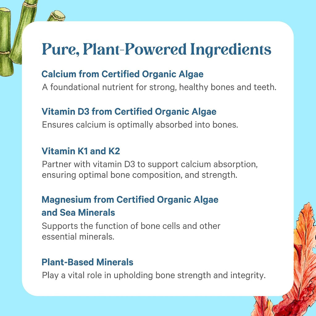 PURE SYNERGY Bone Renewal - Calcio biodisponible con cofactores - Suplemento vegano para la salud ósea - 150 cápsulas