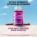 Vitamatic 2 Paquetes de Gomitas de Vitamina B6 100 mg – Sabor Natural a Fresa – 60 Gomitas a Base de Pectina por Frasco – Apoyo al Sistema Nervioso y Energía