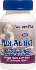 NaturesPlus Pedi-Active – 120 Comprimidos Masticables Sabor Bayas Mixtas – Complemento Infantil con DMAE y Fosfatidilserina