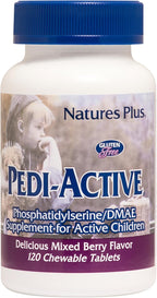 NaturesPlus Pedi-Active – 120 Comprimidos Masticables Sabor Bayas Mixtas – Complemento Infantil con DMAE y Fosfatidilserina