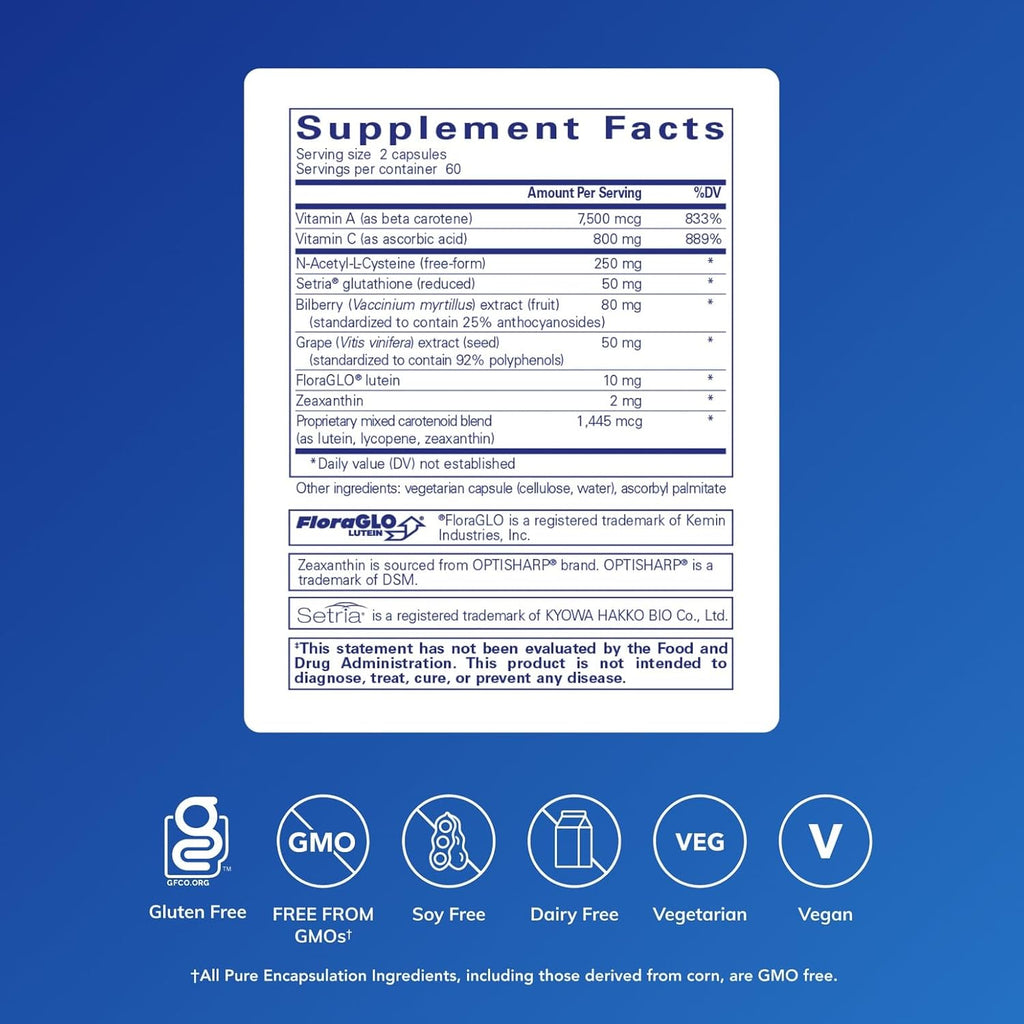 Pure Encapsulations Macular Support Formula - 120 Cápsulas
