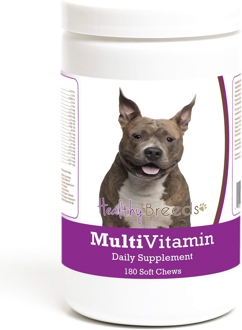 Healthy Breeds American Staffordshire Terrier Multivitamínico Masticable Suave para Perros 180 Unidades