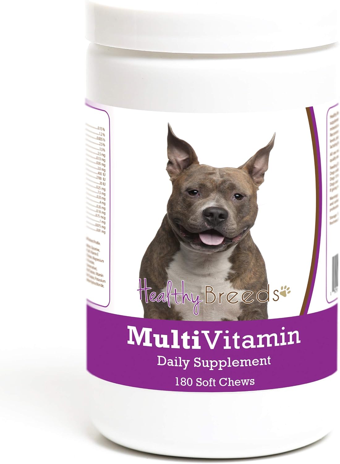 Healthy Breeds American Staffordshire Terrier Multivitamínico Masticable Suave para Perros 180 Unidades