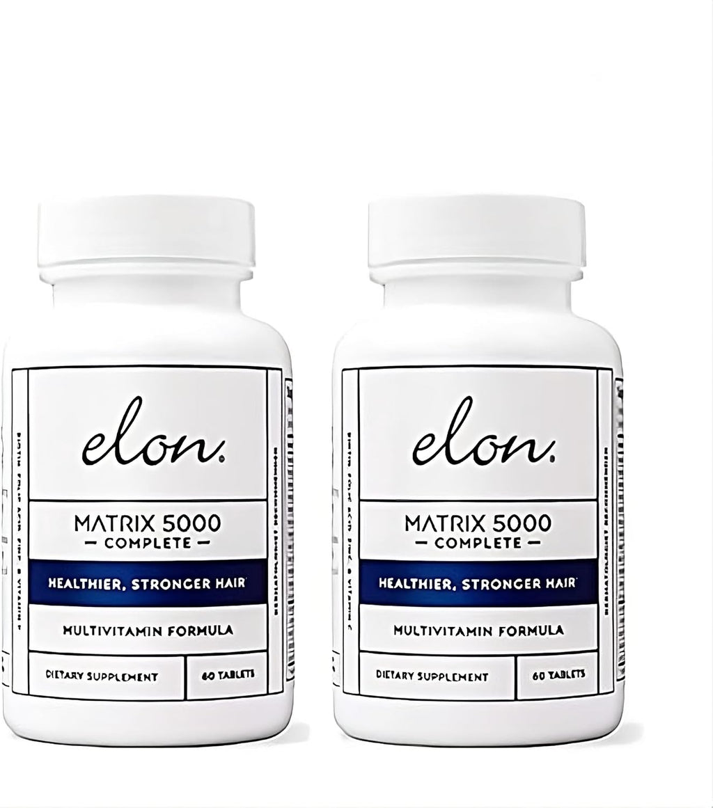 Elon Matrix 5000 Multivitamínico Completo - Biotina 5000 mcg para Cabello, Piel y Uñas - 120 Días (Pack de 2)