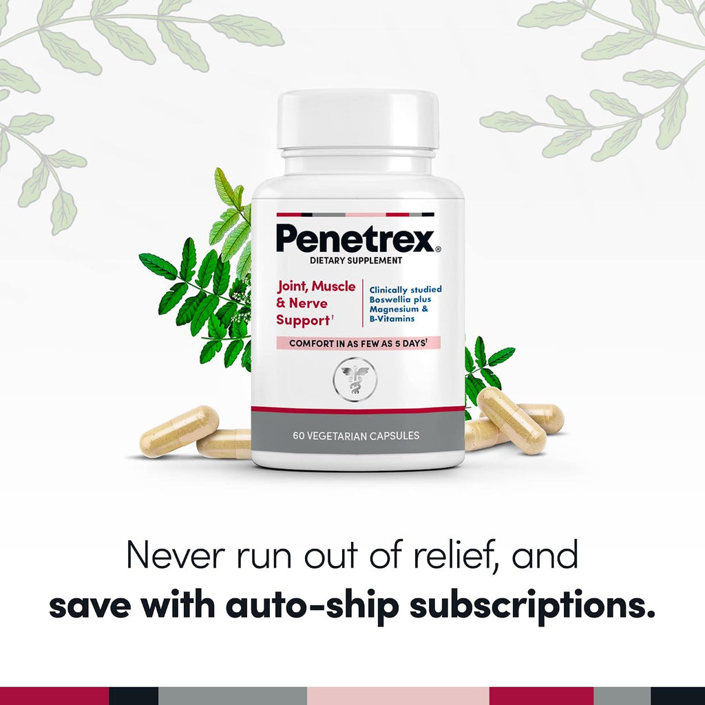 Penetrex Magnesio Glicinato con Boswellia Serrata - Apoyo para Articulaciones, Músculos y Nervios (60 Cápsulas)
