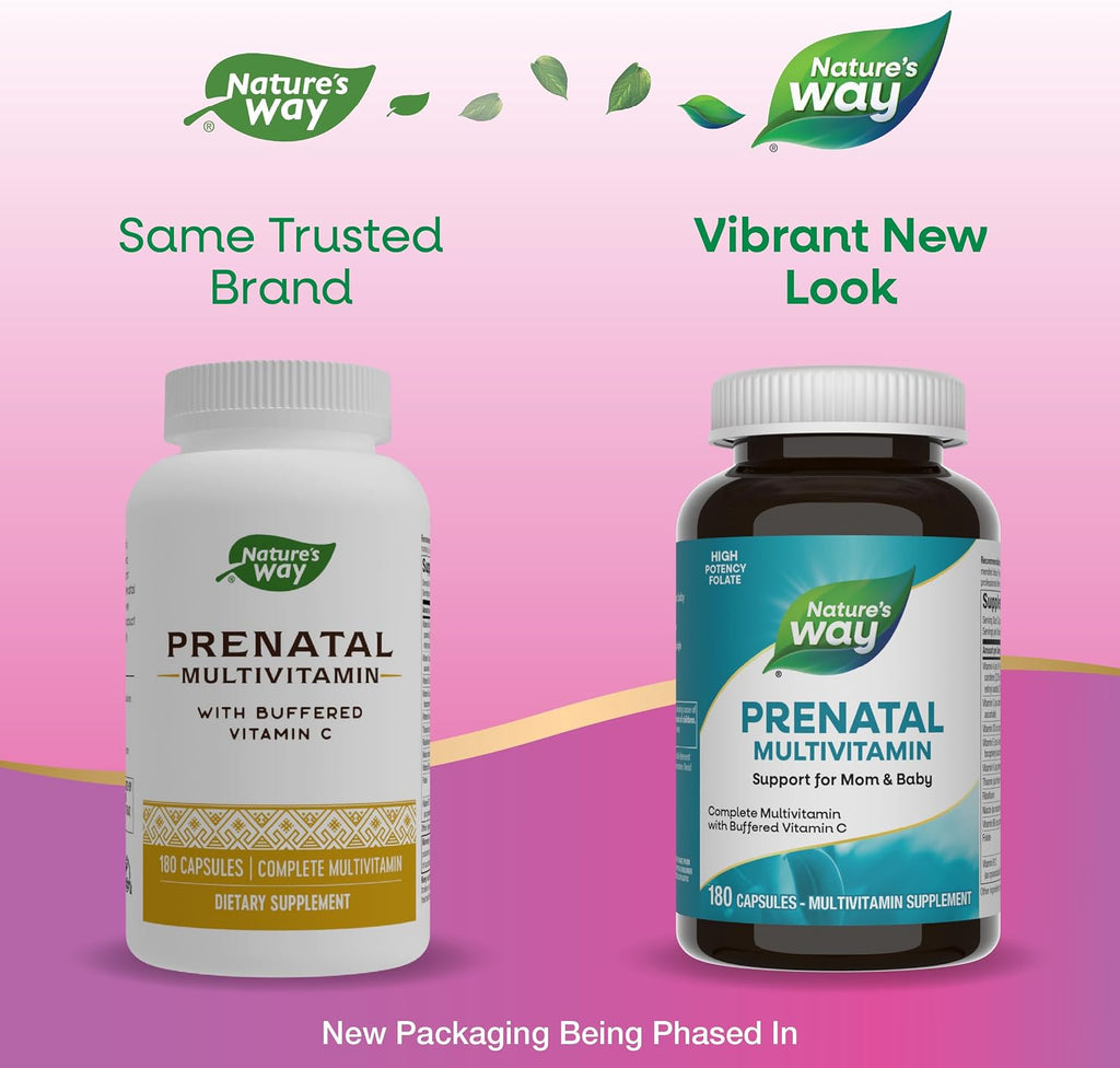 Nature's Way Multivitamínico Prenatal con Folato, Vitamina C y Vitaminas del Grupo B, 180 Cápsulas