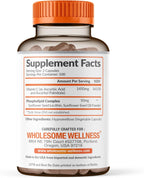 Wholesome Wellness Cápsulas de Vitamina C Liposomal (200 cápsulas, 1500 mg por dosis) Alta Absorción, Sin OGM, Vegano