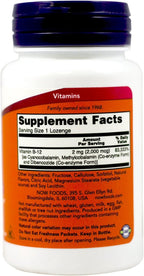 NOW Foods Vitamina B-12 2000 mcg, 100 comprimidos (Envase de 2)