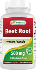Best Naturals Beet Root Powder 500 mg, 180 Capsules