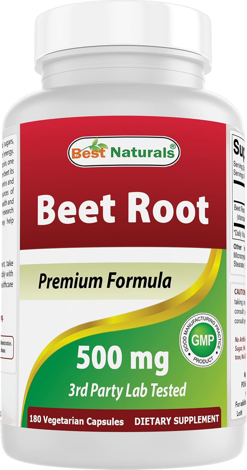Best Naturals Beet Root Powder 500 mg, 180 Capsules