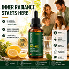 NaturElan Vitamin D3 5000 UI & K2 (MK-7) Gotas con Aceite MCT - 1,69 fl oz