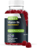 Viteey Vitamin B6 Gummies - 100mg de Vitamina B6 - 60 Gominolas Veganas