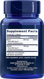 Life Extension Niacina sin enrojecimiento 640 mg, 100 Cápsulas (Paquete de 2)