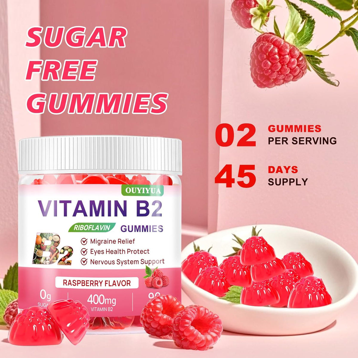 Gominolas de Vitamina B2 (Riboflavina) 400mg – Protección antioxidante: Contribuye a la protección de las células – Image 4