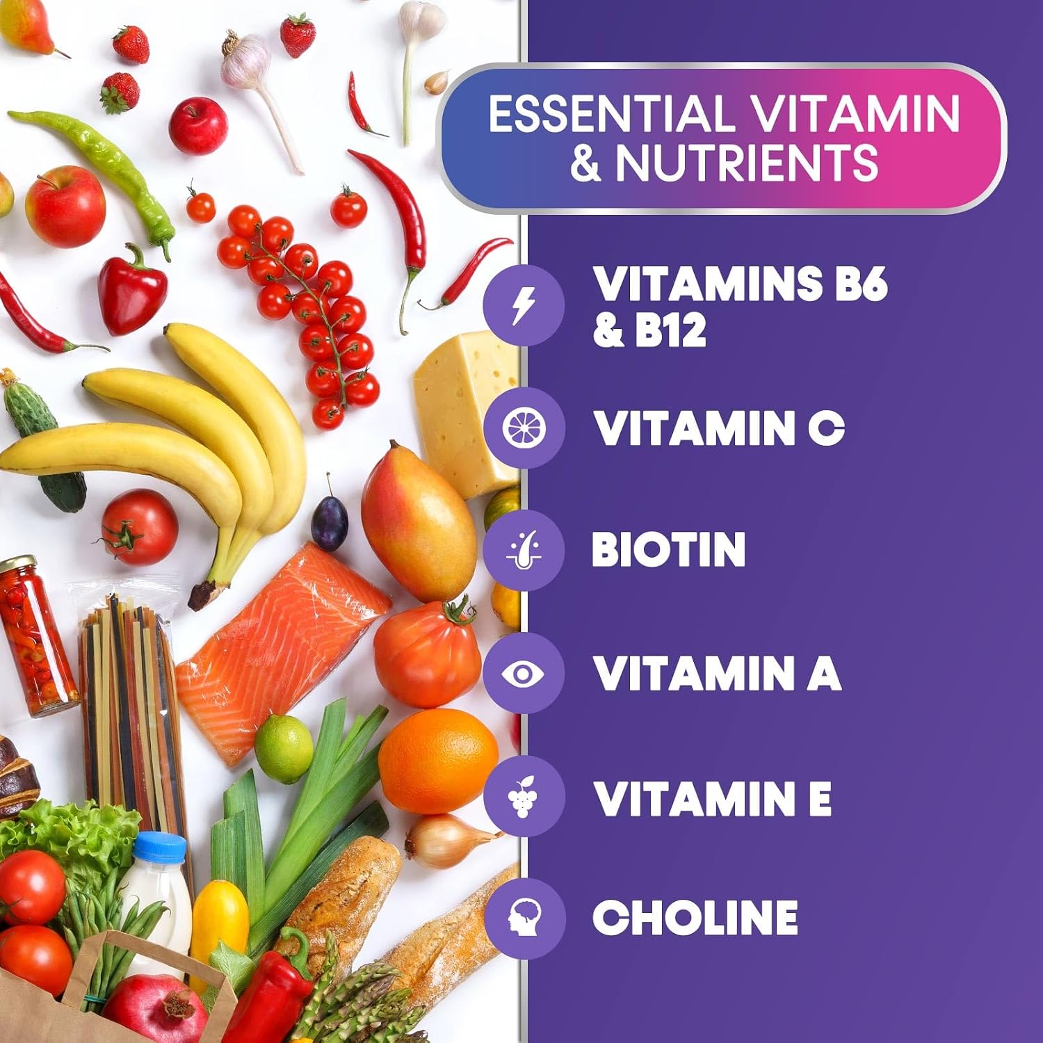 Gominolas Multivitamínicas para Adultos - Complejo Multivitamínico Diario con Vitaminas A, C, D, B12 para Mujeres y Hombres - 120 Gomitas