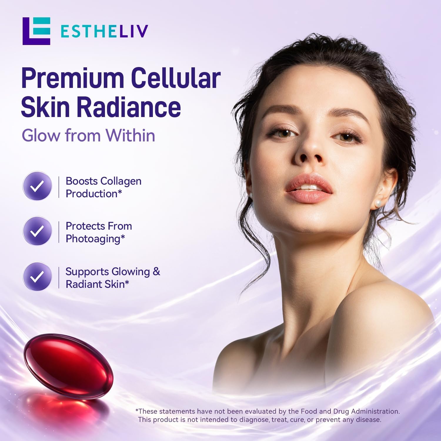 ESTHELIV® Premium Cellular Skin Radiance - 60 Cápsulas Vegetales Blandas