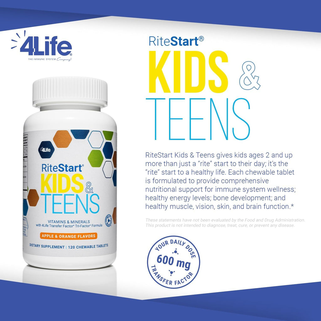4Life RiteStart Kids and Teens Multivitamin Chewables, 120 comprimidos