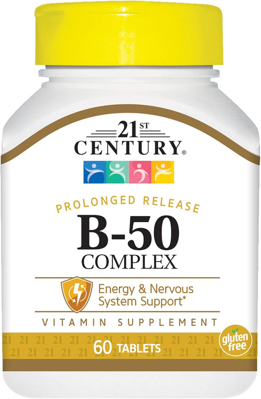 21st Century Complejo B-50 de Liberación – Metabolismo energético: Las vitaminas B1, B2, B3, B5, B6 y B12 – Image 1