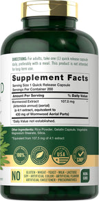 Carlyle Cápsulas de Ajenjo Dulce | 200 Cápsulas | Artemisia Annua | Suplemento No Transgénico y Sin Gluten