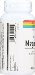 Solaray Mega B Estrés de Dos Fases, 60 Cápsulas Vegetales