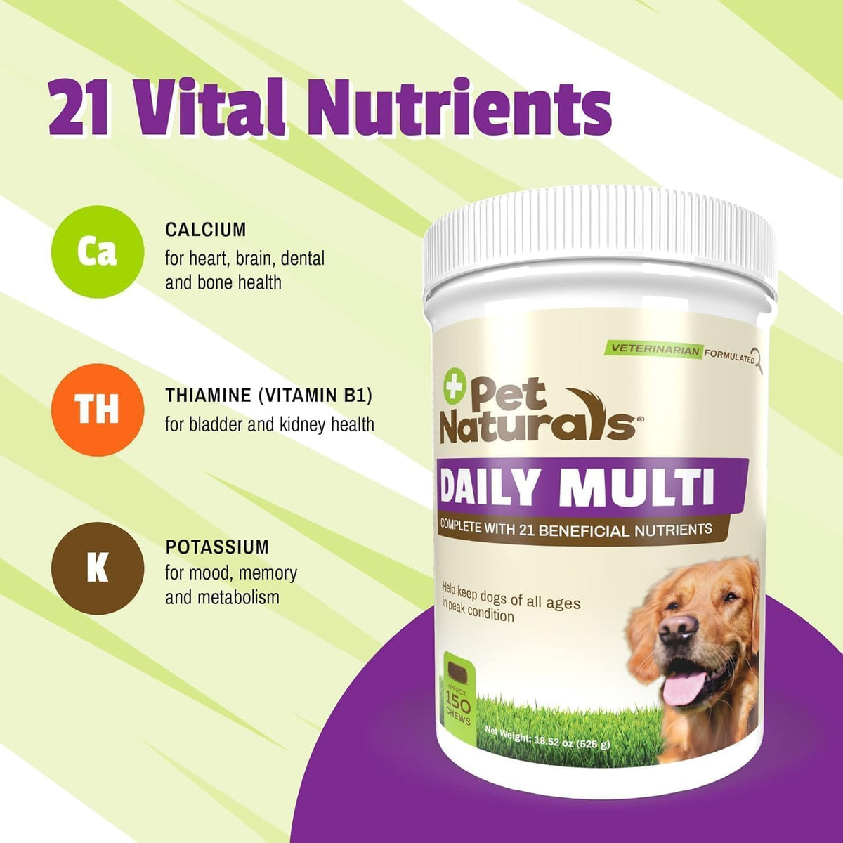 Pet Naturals Daily Multivitamin para Perros, Sabor Vegetal, 300 Chews – Image 3