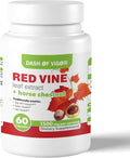 Dash of Vigor Extracto de Hoja de Vid Roja (Vitis Vinifera) y Castaño de Indias, 1500 mg, 60 Cápsulas