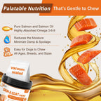 NATURE TARGET Omega 3 Aceite de Pescado para Perros, Suplemento de Piel y Pelaje con Omega 3-6-9 (EPA y DHA), Zinc, Biotina y Vitaminas E y C - 120 Golosinas Blandas Sabor Salmón