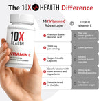 Vitamina C 1000 mg - 120 Cápsulas | 10X Health System