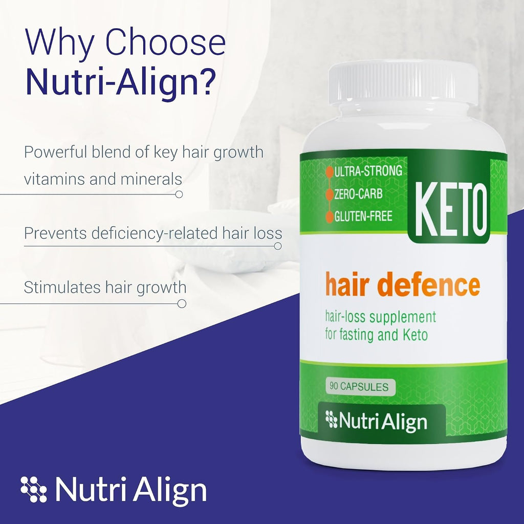 Nutri-Align Hair Defence Biotin Complex | 90 Cápsulas | Biotina 2500mcg + Vitamina A, Ácido Fólico y Calcio