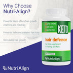 Nutri-Align Hair Defence Biotin Complex | 90 Cápsulas | Biotina 2500mcg + Vitamina A, Ácido Fólico y Calcio