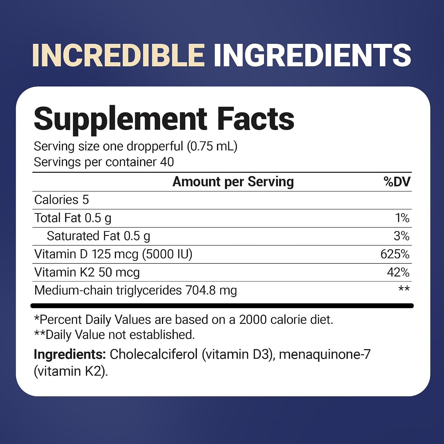 Dr. Berg Maximum Strength Vitamina D3 K2 Líquido con MCT Oil – 5000 UI de Vitamina D3 con K2 – Sin Sabor 30 ml