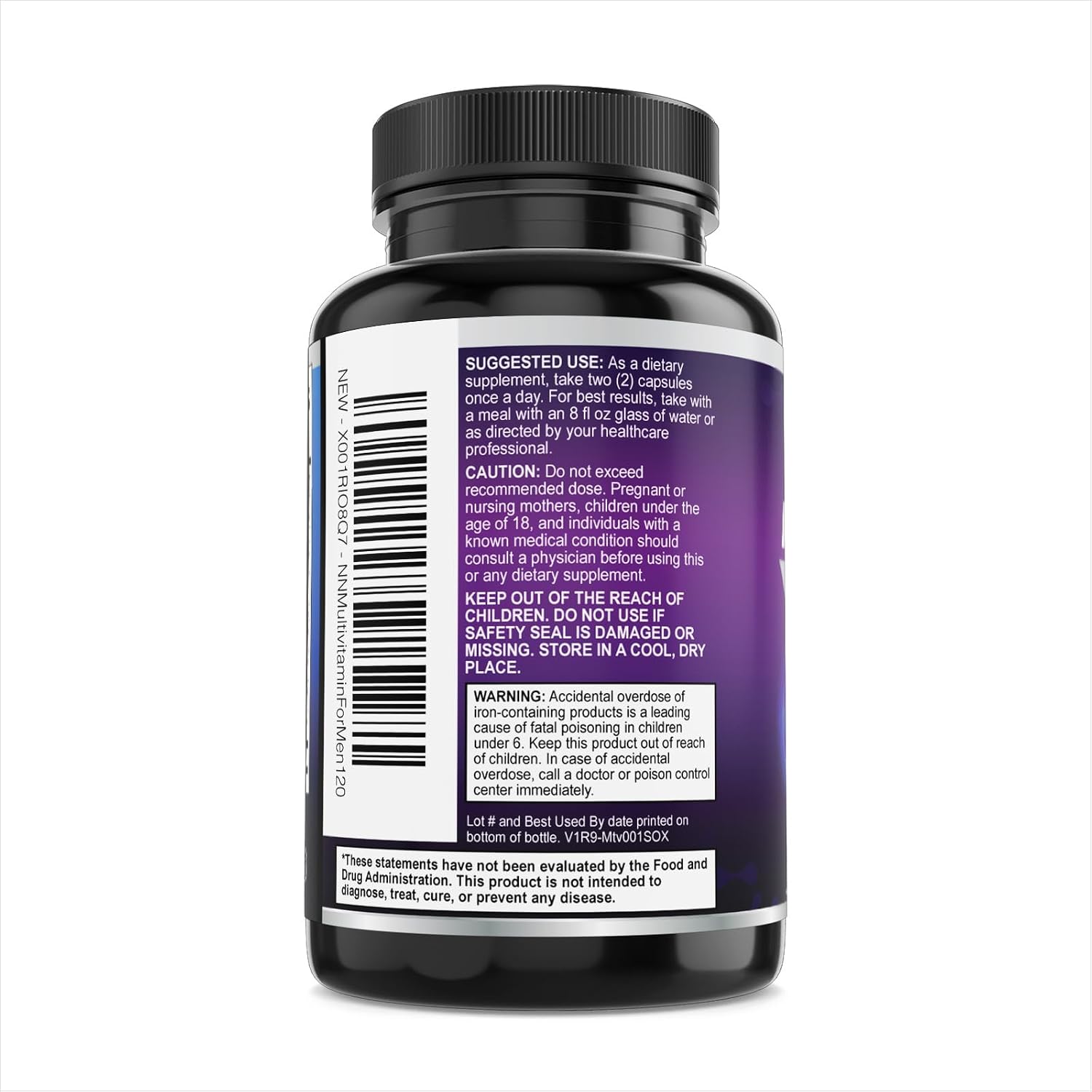 Multivitamínico para Hombres - Una Vez al Día - Fórmula Completa con Vitaminas A, C, D, E, Zinc y Hierro - 120 Cápsulas