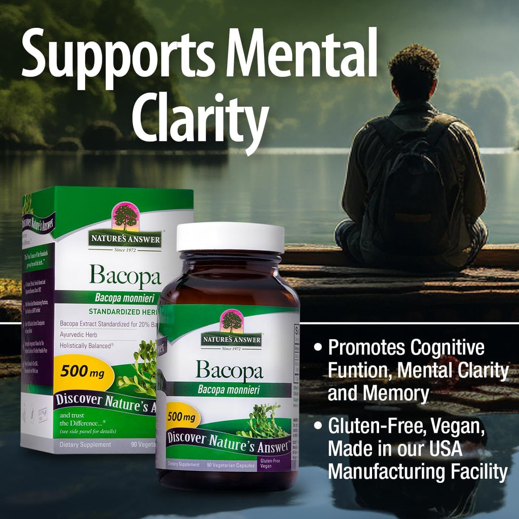 Nature's Answer Bacopa Monnieri 500mg – 90 Cápsulas Veganas