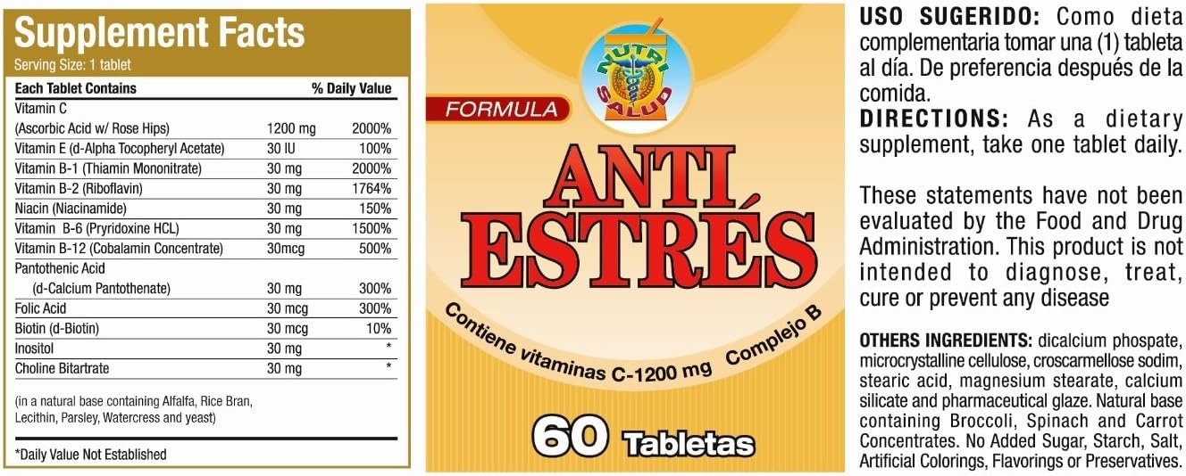 Nutrisalud Products Anti-Stress Natural Formula - Set of 2 Bottles (4 Months)