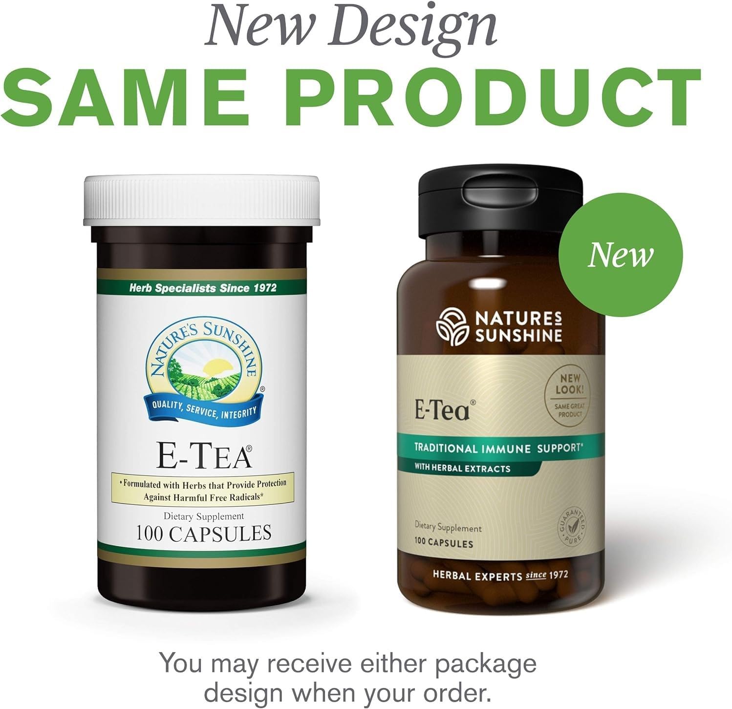 Nature's Sunshine E-Tea Cápsulas (100 cápsulas) - Versión encapsulada del té Essiac