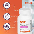 Vitamina D3 Rugby, 25 mcg (1.000 UI) - Complemento Alimenticio - 100 Comprimidos
