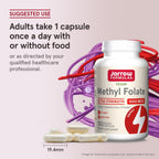 Jarrow Formulas Methyl Folate 1000 mcg - 100 Cápsulas Vegetales