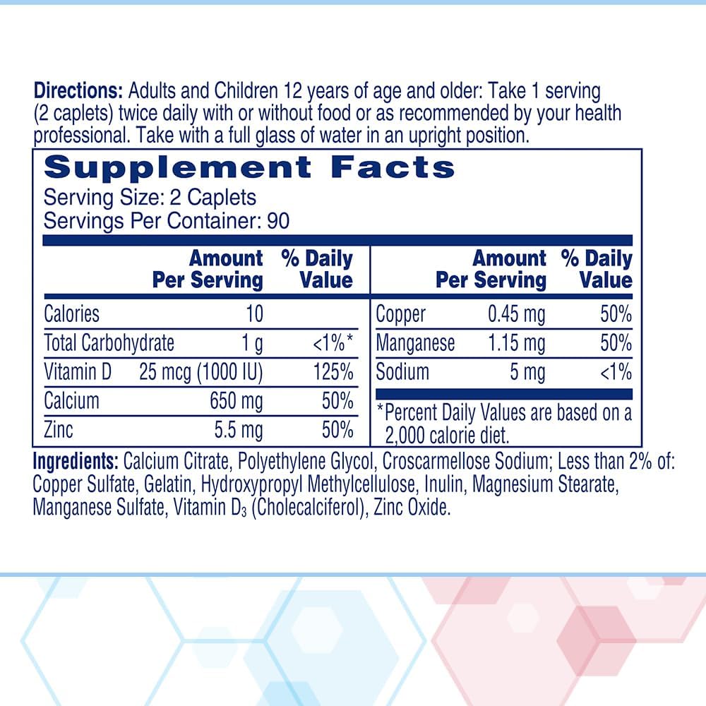 Citracal Maximum Plus - Calcio Citrato con Vitamina D3, Zinc y Minerales - 180 Comprimidos
