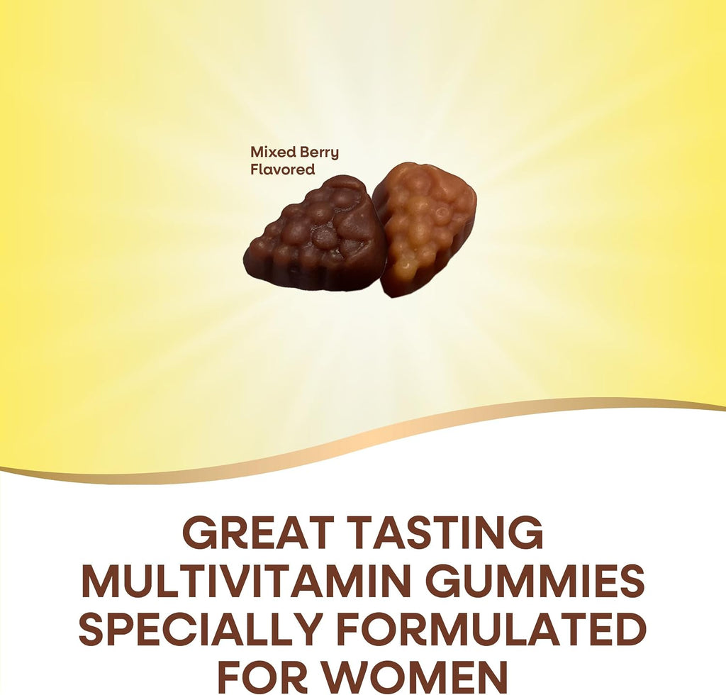 Nature's Way Alive! Multivitamínico Gominolas para Mujeres, 16 Vitaminas y Minerales, Metabolismo Energético, Piel Cabello Uñas, Vegetariano, Sabor Bayas Mixtas, 60 Gominolas (Pack de 2)