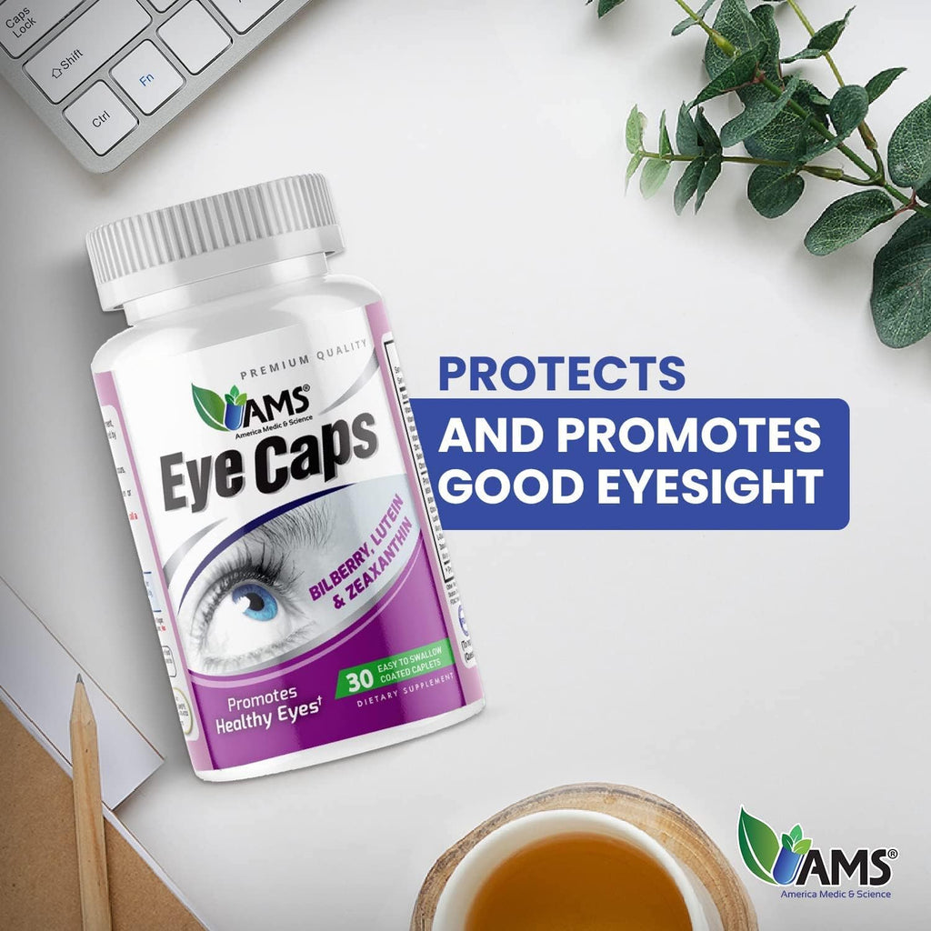 America Medic & Science EyeCaps (30 comprimidos) - Suplemento para la visión con luteína, zinc y vitaminas