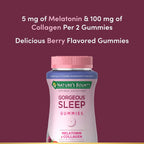 Nature's Bounty Optimal Solutions Gorgeous Sleep Melatonina 5 mg Gominolas con Colágeno, 60 Gominolas (30 Porciones)
