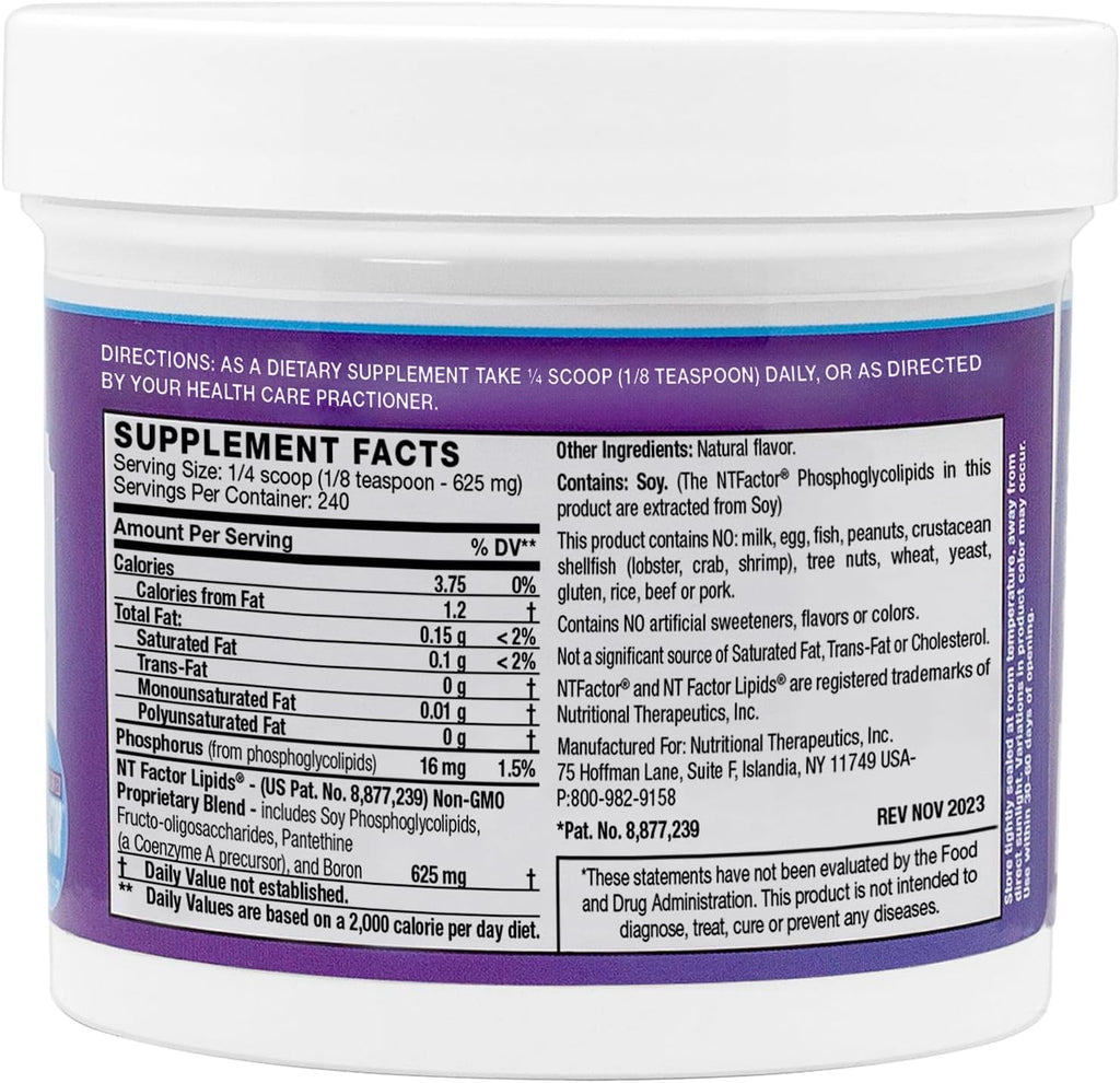 Nutritional Therapeutics NTFactor Lipids Powder, Apoyo Celular y Antienvejecimiento, 240 Servicios