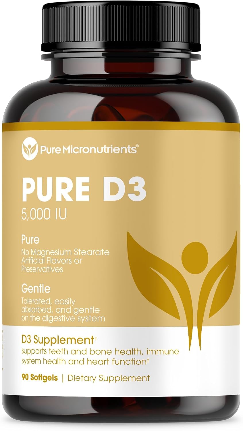 Pure D3 5000 UI – Suplemento de Vitamina D3 (Colecalciferol), 90 Minicápsulas