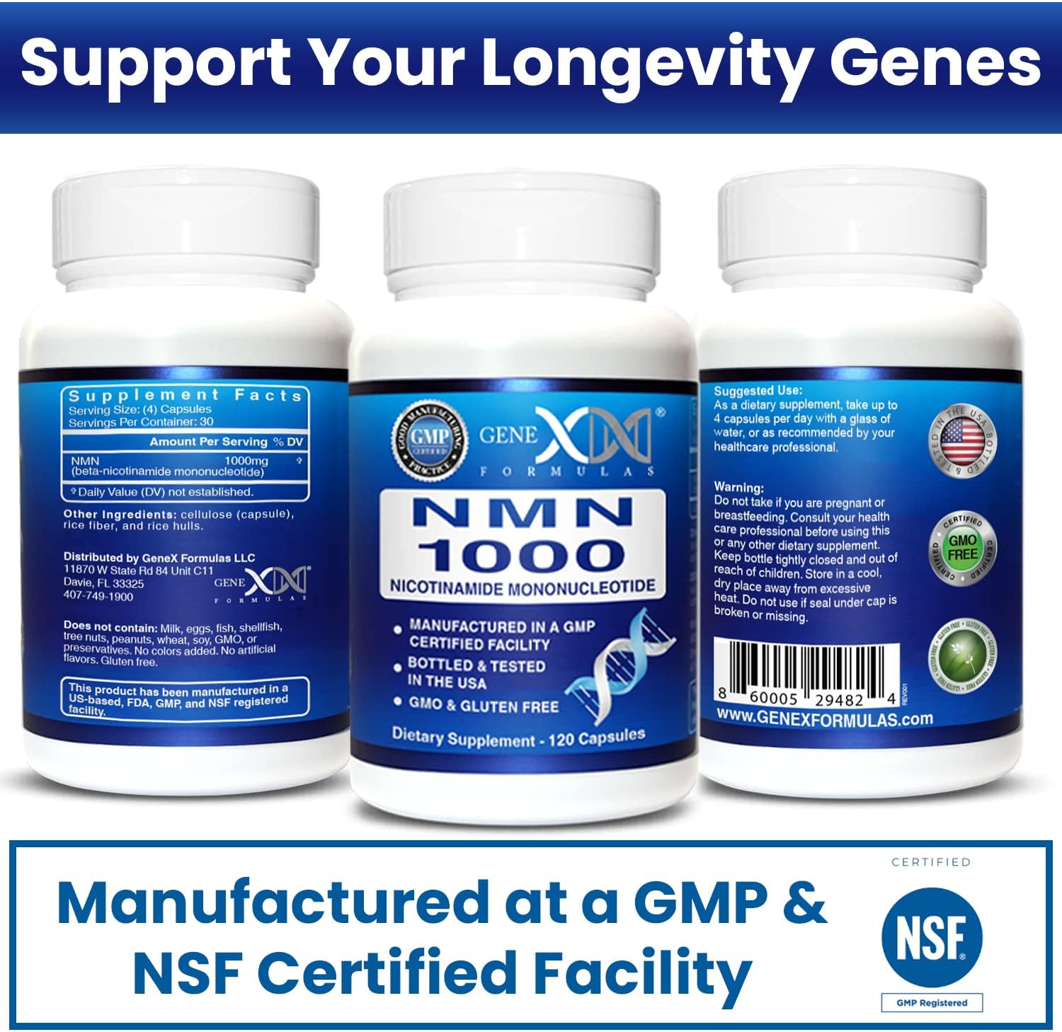 Genex Formulas NMN 1000mg - 120 Cápsulas