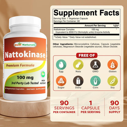 Best Naturals Nattokinase, 2000 FU, 100 mg, – Calidad garantizada: Analizado por laboratorios externos para – Image 2