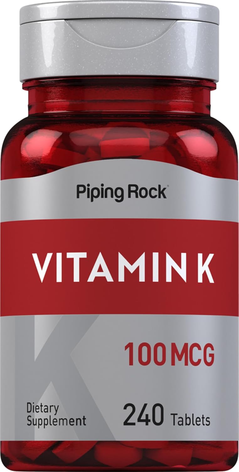 Piping Rock Vitamin K, 100 mcg, 240 Tablets – La vitamina K contribuye a la coagulación sanguínea normal. – Image 1