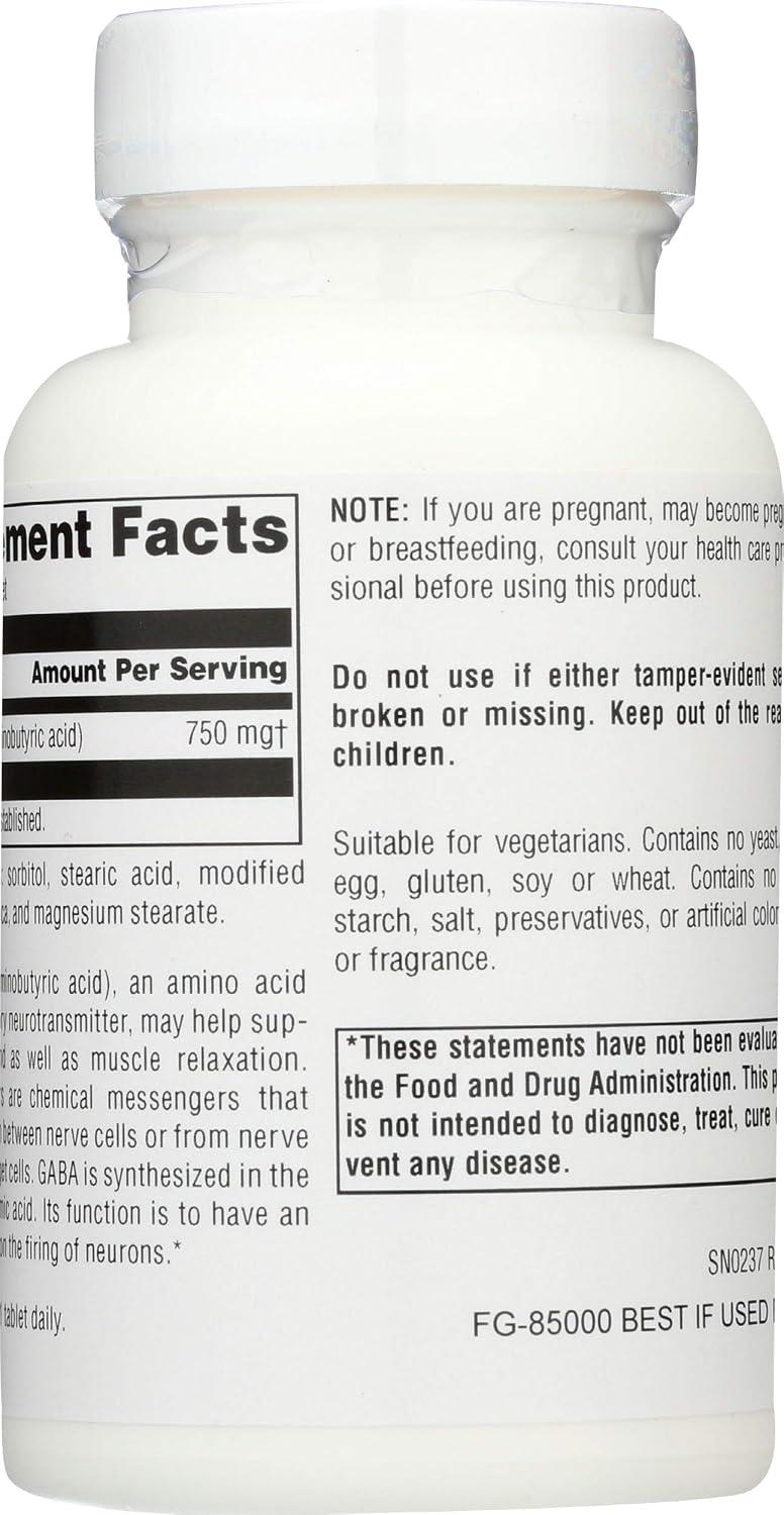 Source Naturals Serene Science GABA, 750 mg – 45 Comprimidos