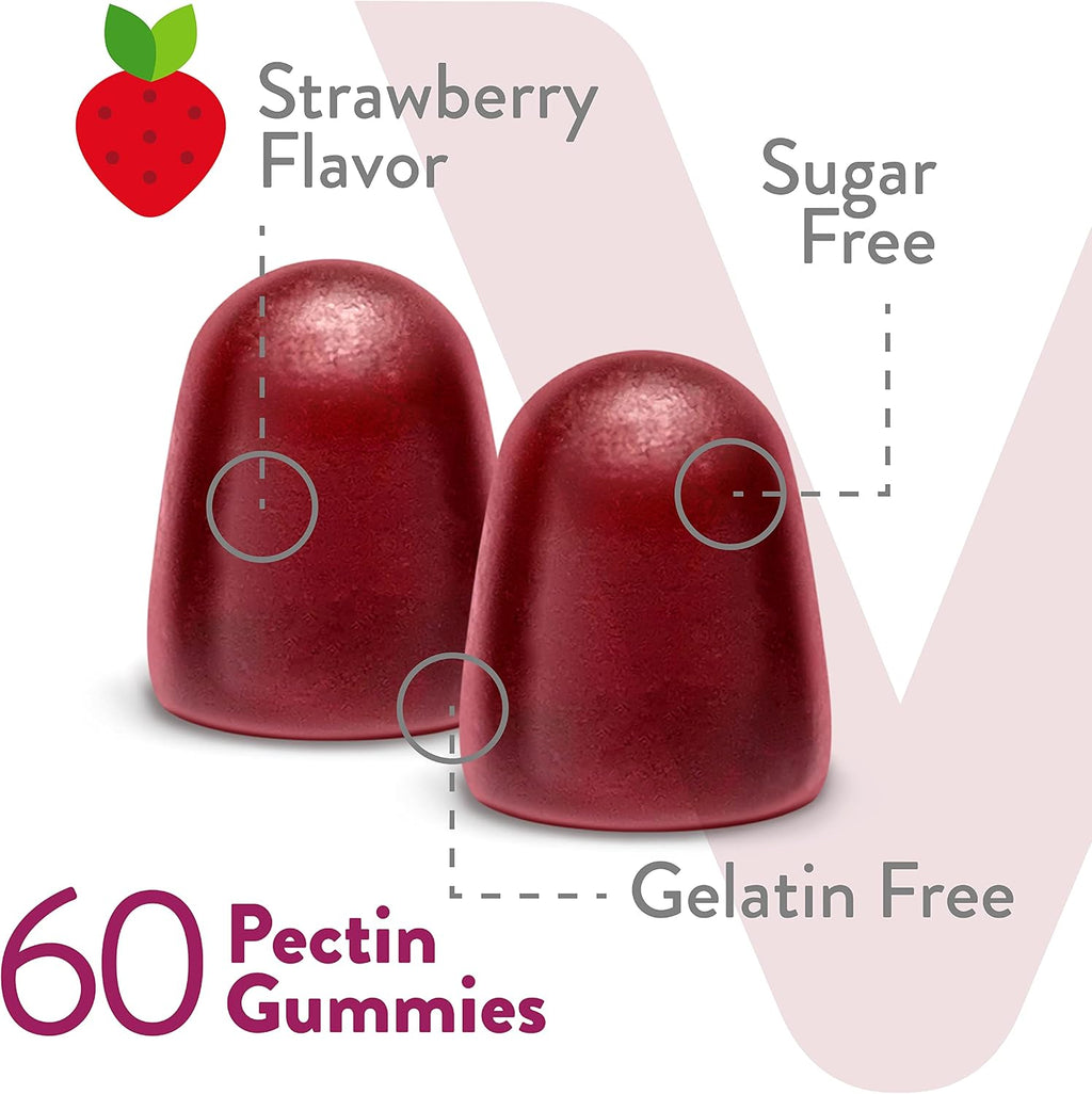 Viteey Vitamin B Complex Gummies with Vitamin C, Sugar Free Chewable Gummy - Energy, Metabolism & Nerve Health - B6, B12, Folic Acid, Biotin - Vegan, Gelatin Free, GMO Free - Strawberry Flavored